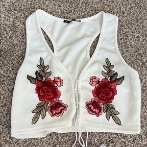 💖 SHEIN Lace-Up Floral Tank